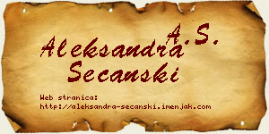 Aleksandra Sečanski vizit kartica